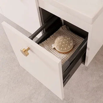 ADP Glacier Ceramic Twin Wall Hung Vanity Door & Drawers - Ideal Bathroom CentreGLLFCW0750WHCCE750mmCentre BasinLite Fresh White Interior