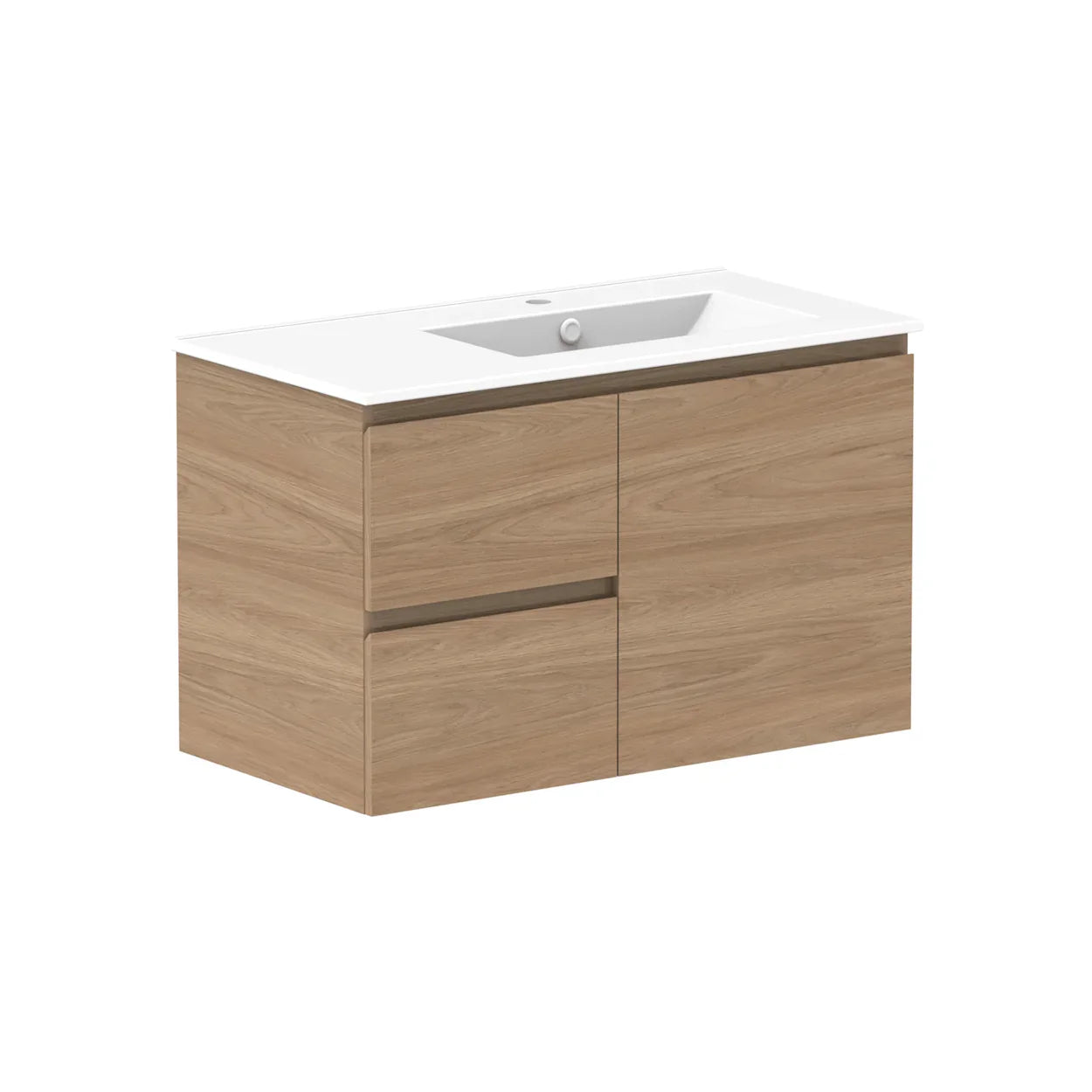 ADP Glacier Ceramic Twin Wall Hung Vanity Door & Drawers - Ideal Bathroom CentreGLLFCW0900WHRCP900mmRight Hand BasinLite Fresh White Interior