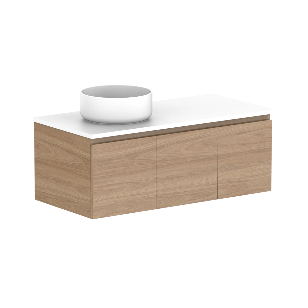 ADP Glacier Slim 1050mm Wall Hung Vanity Door & Drawer - Ideal Bathroom CentreGLLFCS1050WHLCPBenchtopLeft Hand BasinLite Fresh White Interior