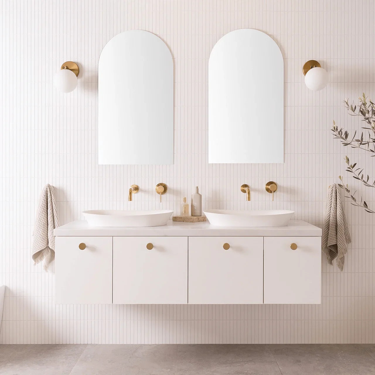 ADP Glacier Slim Custom 600 - 2400mm Wall Hung Vanity Door & Drawer - Ideal Bathroom CentreGLLFCS0750WHCCP600 - 750mmCentre BasinLite Fresh White Interior