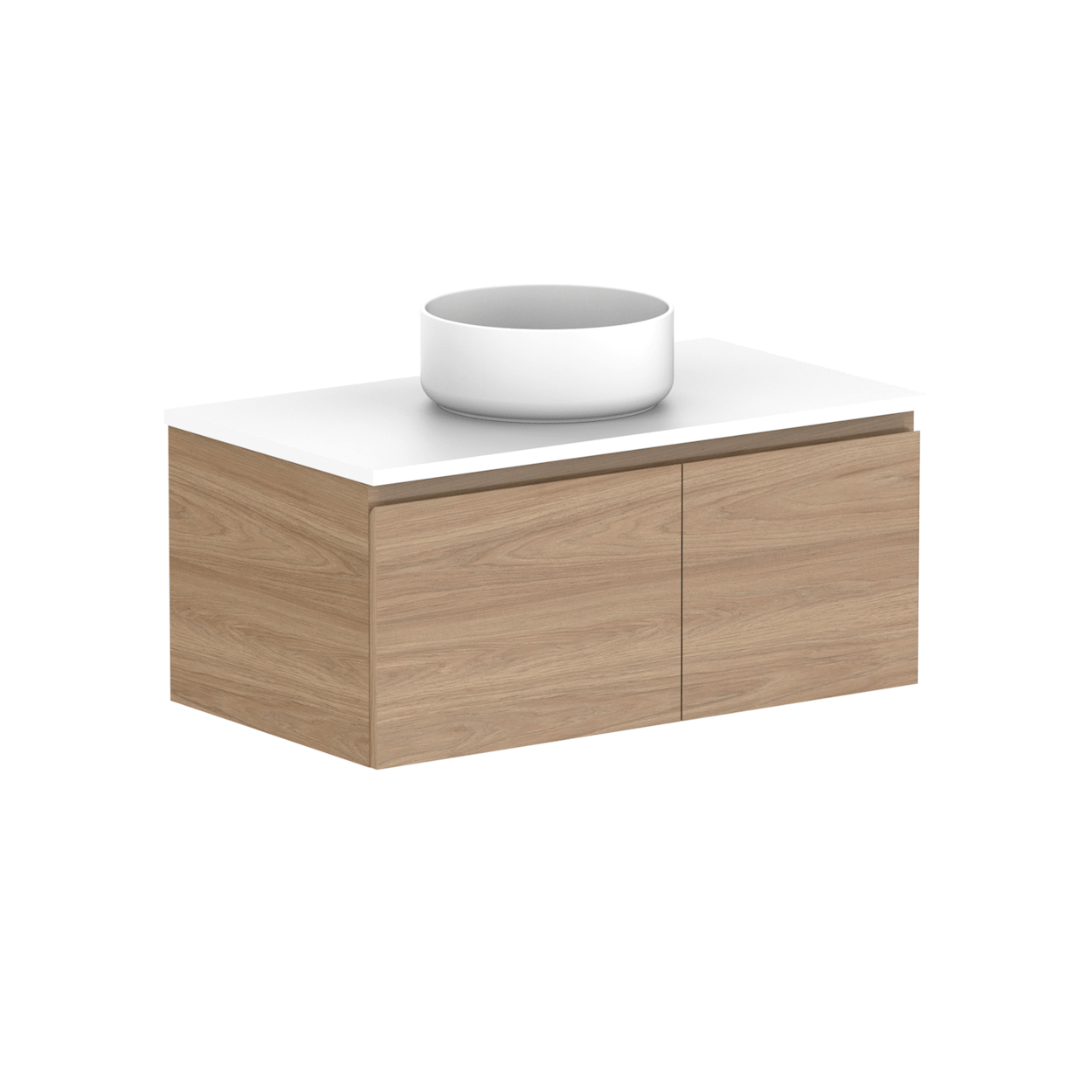 ADP Glacier Slim Custom 751 - 900mm Wall Hung Vanity Door & Drawer - Ideal Bathroom CentreGLLFCS0900WHCCPBenchtopCentre BasinLite Fresh White Interior