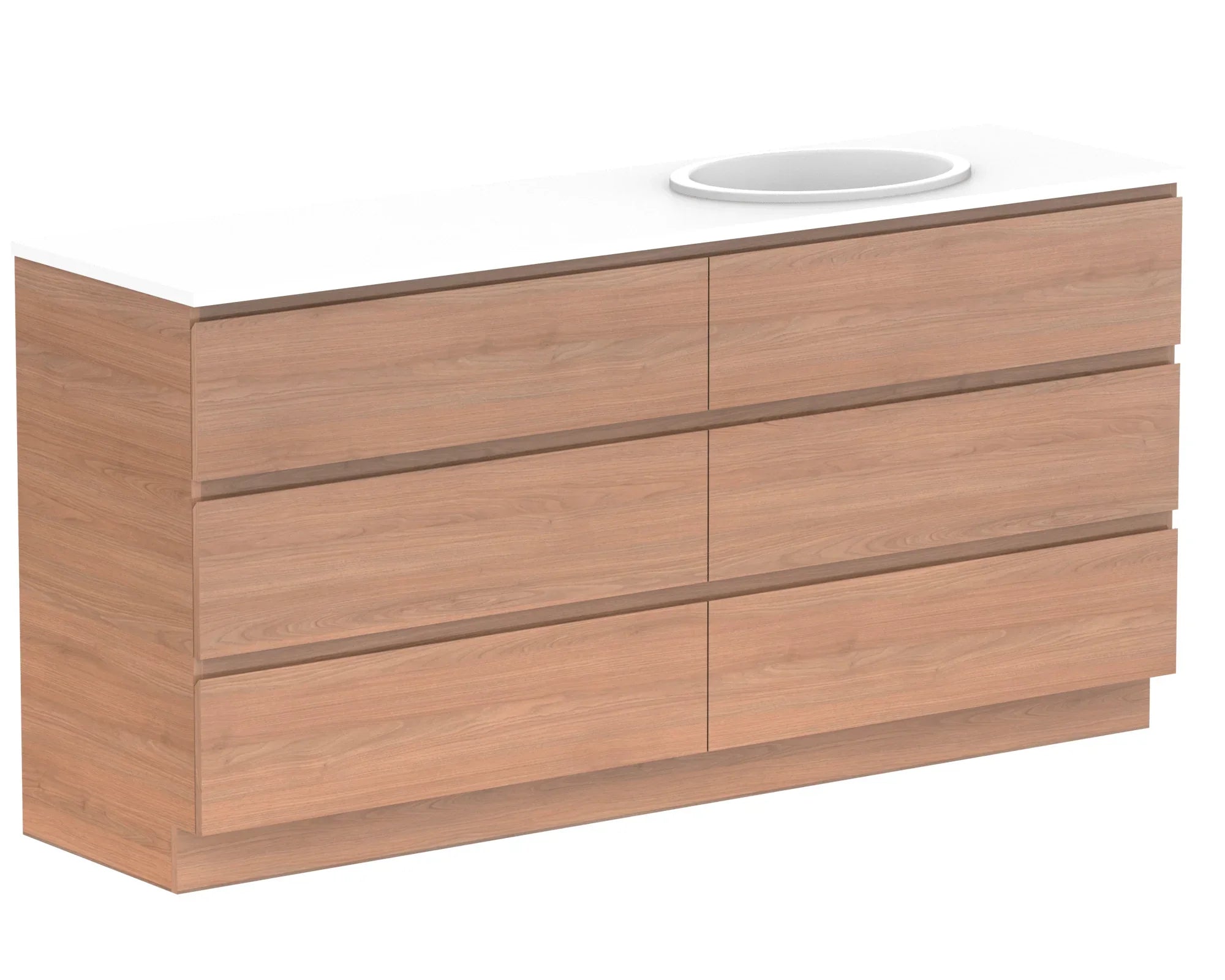 ADP Glacier Trio Custom 600-2400mm Freestanding Vanity All Drawer - 1801-2200mm / Right Hand Basin