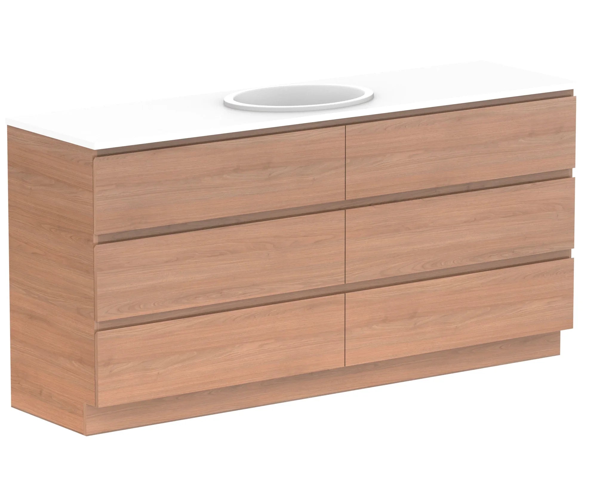ADP Glacier Trio Custom 600-2400mm Freestanding Vanity All Drawer - 1801-2200mm / Centre Basin