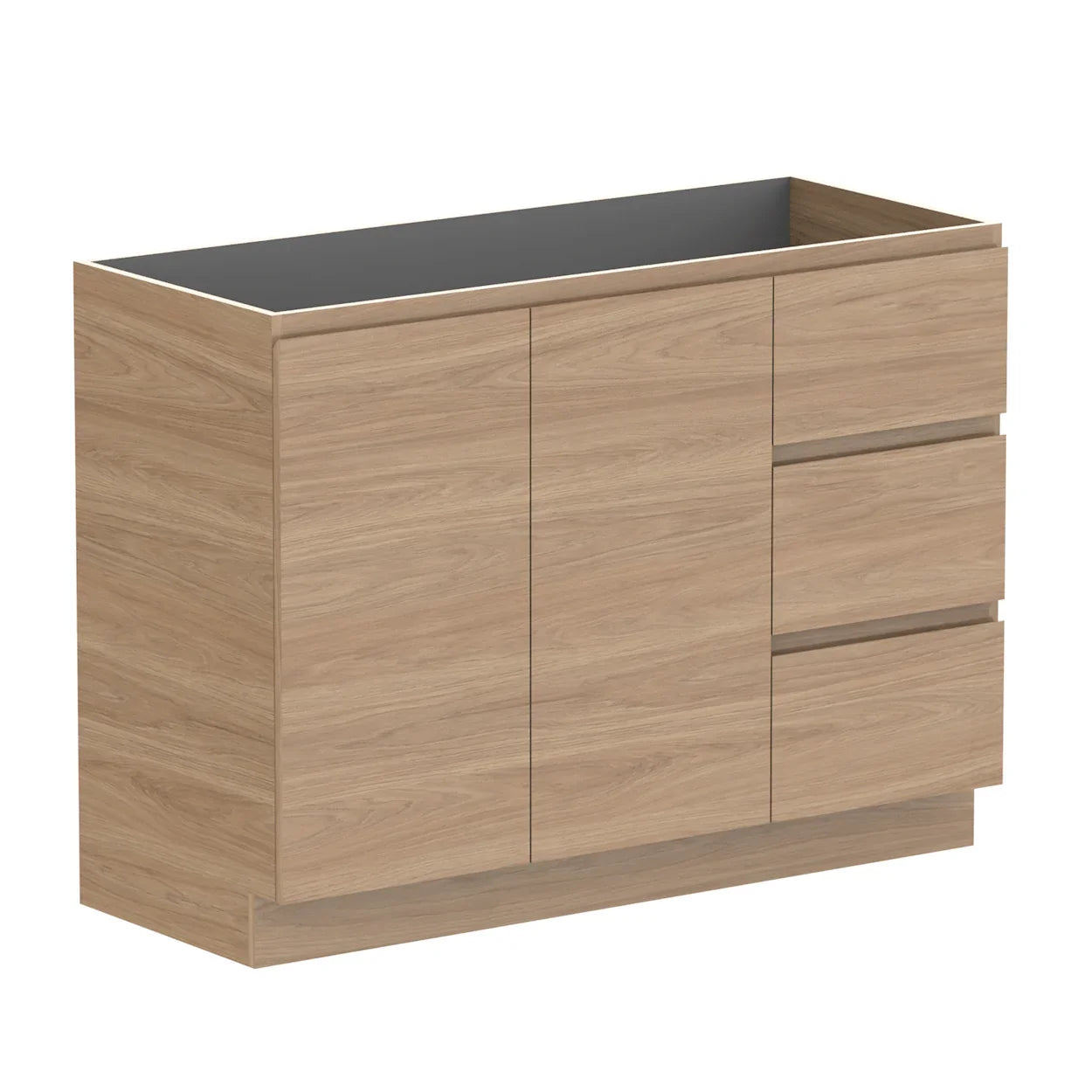 ADP Glacier Trio Custom 600 - 2400mm Freestanding Vanity Door & Drawer - Ideal Bathroom CentreGLLFCW1200WKSNT1051 - 1200mmCabinet OnlyLite Fresh White Interior