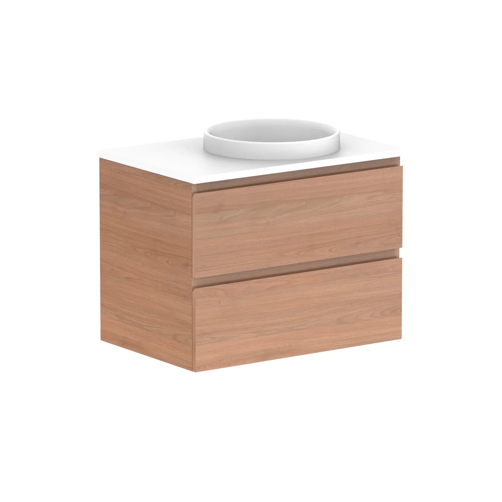 ADP Glacier Twin Custom 600 - 2400mm Wall Hung Vanity All Drawer - Ideal Bathroom CentreGLLFAW0750WHLCP601 - 750mmRight Hand BasinLite Fresh White Interior