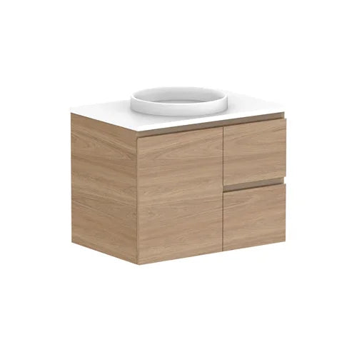 ADP Glacier Twin Custom 600 - 2400mm Wall Hung Vanity Door & Drawer - Ideal Bathroom CentreGLLFCW0750WHCCP600 - 750mmCentre BasinLite Fresh White Interior