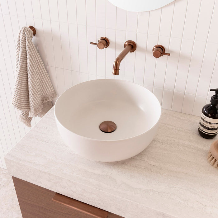 ADP Glam Round Ceramic Above Counter Basin - Matte Pearl - Ideal Bathroom CentreTOPCGLR390MW