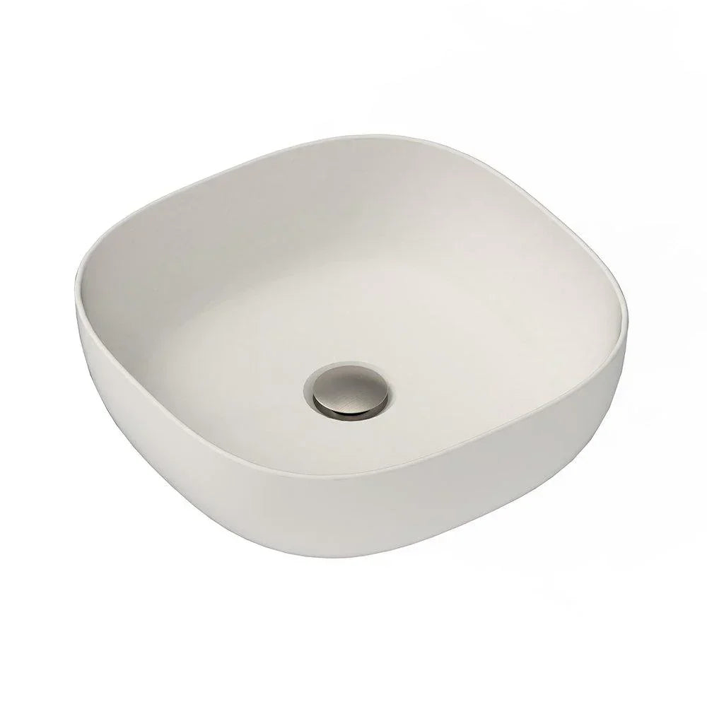 ADP Glam Square Ceramic Above Counter Basin - Matte Pearl - Ideal Bathroom CentreTOPCGLS400MW