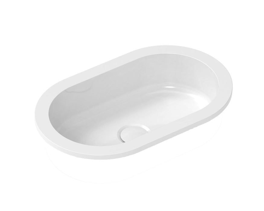 ADP Isla Solid Surface Inset/ Under Counter Basin - Gloss White - Ideal Bathroom CentreTOPSISL4528GW