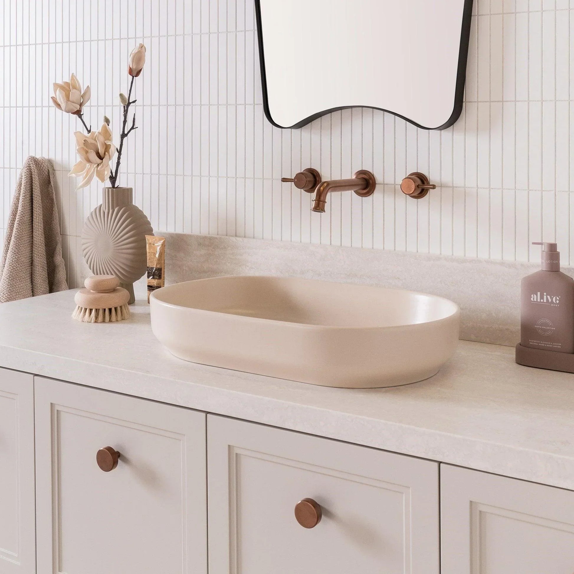 ADP Marilyn Ceramic Above Counter Basin - Matte Ivory - Ideal Bathroom CentreTOPCMAL550MI