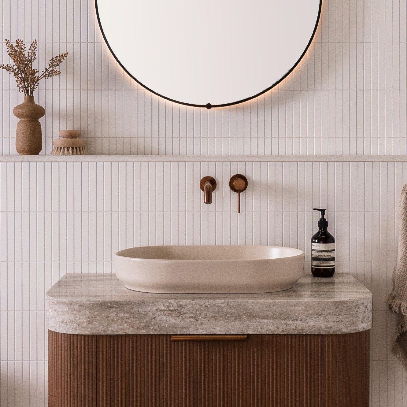 ADP Marilyn Ceramic Above Counter Basin - Matte Ivory - Ideal Bathroom CentreTOPCMAL550MI