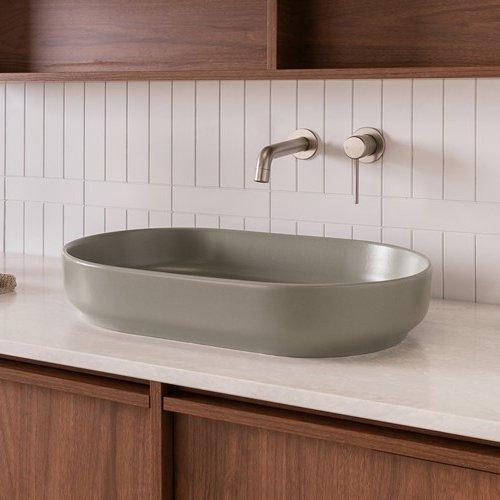 ADP Marilyn Ceramic Above Counter Basin - Matte Olive - Ideal Bathroom CentreTOPCMAL550MO