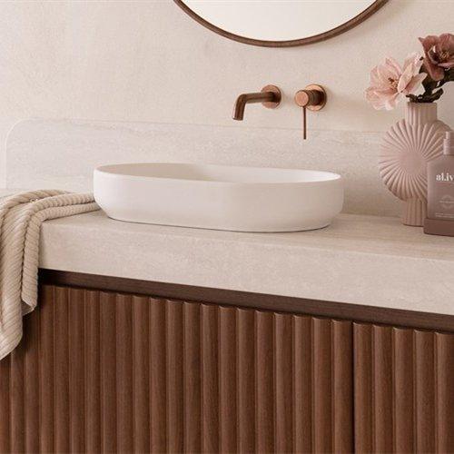 ADP Marilyn Ceramic Above Counter Basin - Matte White - Ideal Bathroom CentreTOPCMAL550MW