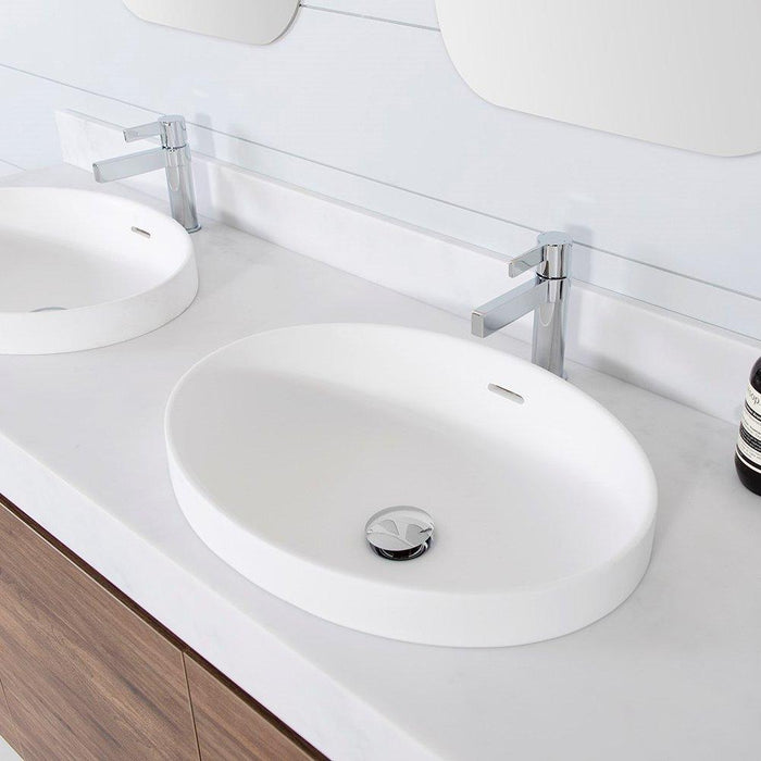 ADP Ozera Solid Surface Semi Inset Basin - Matte White - Ideal Bathroom CentreTOPSOZE5037MW