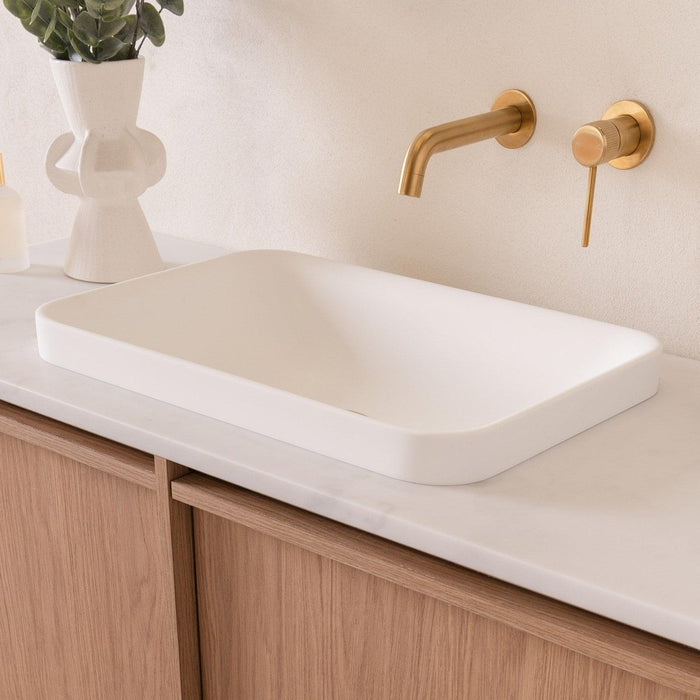 ADP Pride Solid Surface Semi Inset Basin - Matte White - Ideal Bathroom CentreTOPTPRI5537 - TS