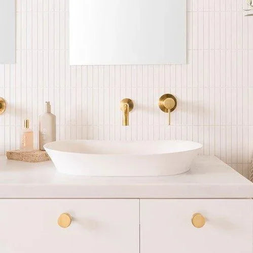 ADP Rise Cast Marble Semi Inset Basin - Matte White - Ideal Bathroom CentreTOPPRIS5636MW