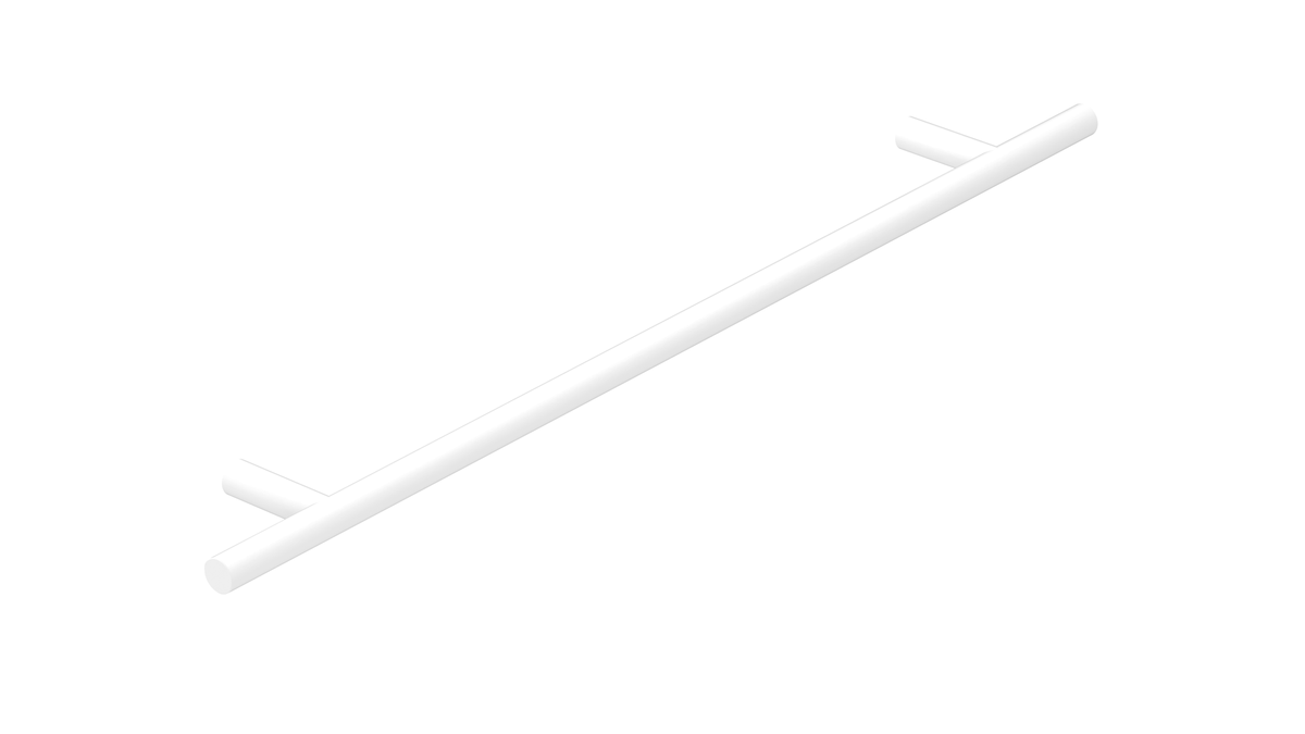 ADP Round Cross Bar Handle, Matte White
