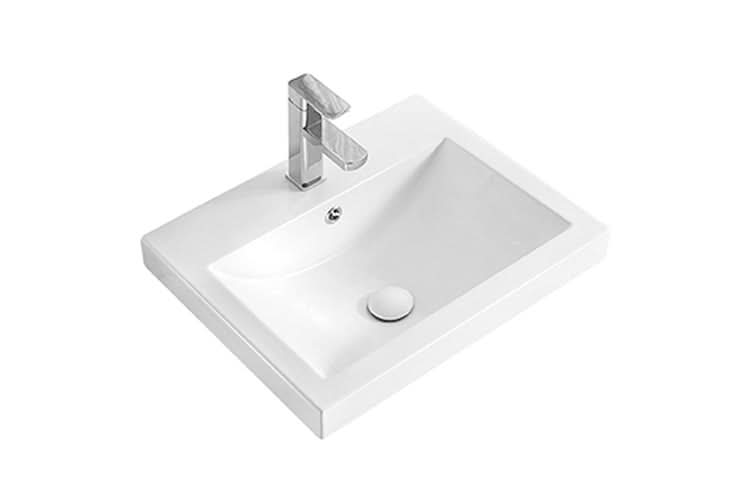 ADP Scoop Ceramic Semi-Inset Basin, Gloss White