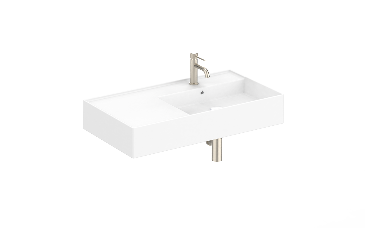 ADP Teorema 800 mm Ceramic Wall Hung Basin, Gloss White ｜ Ideal Bathroom Centre