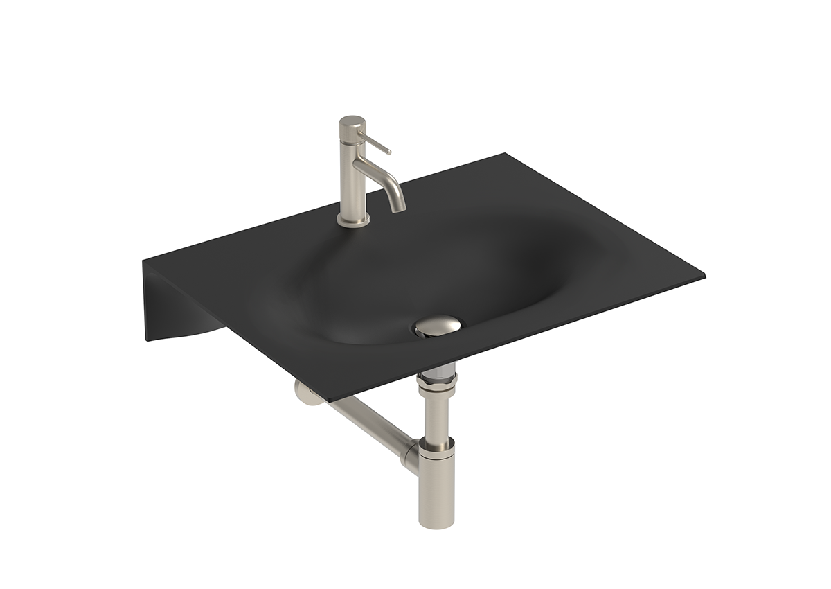 ADP Veil 600 mm Ceramic Wall Hung Basin, Matte Black