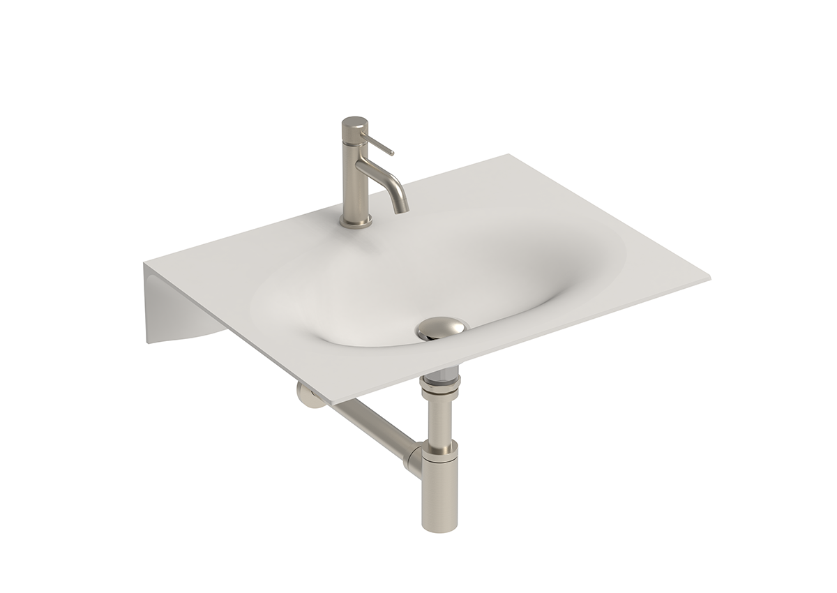 ADP Veil 600 mm Ceramic Wall Hung Basin, Matte Pearl