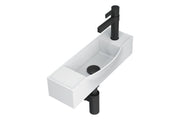 ADP Halo Right Taphole Solid Surface Wall Hung Basin, Gloss White