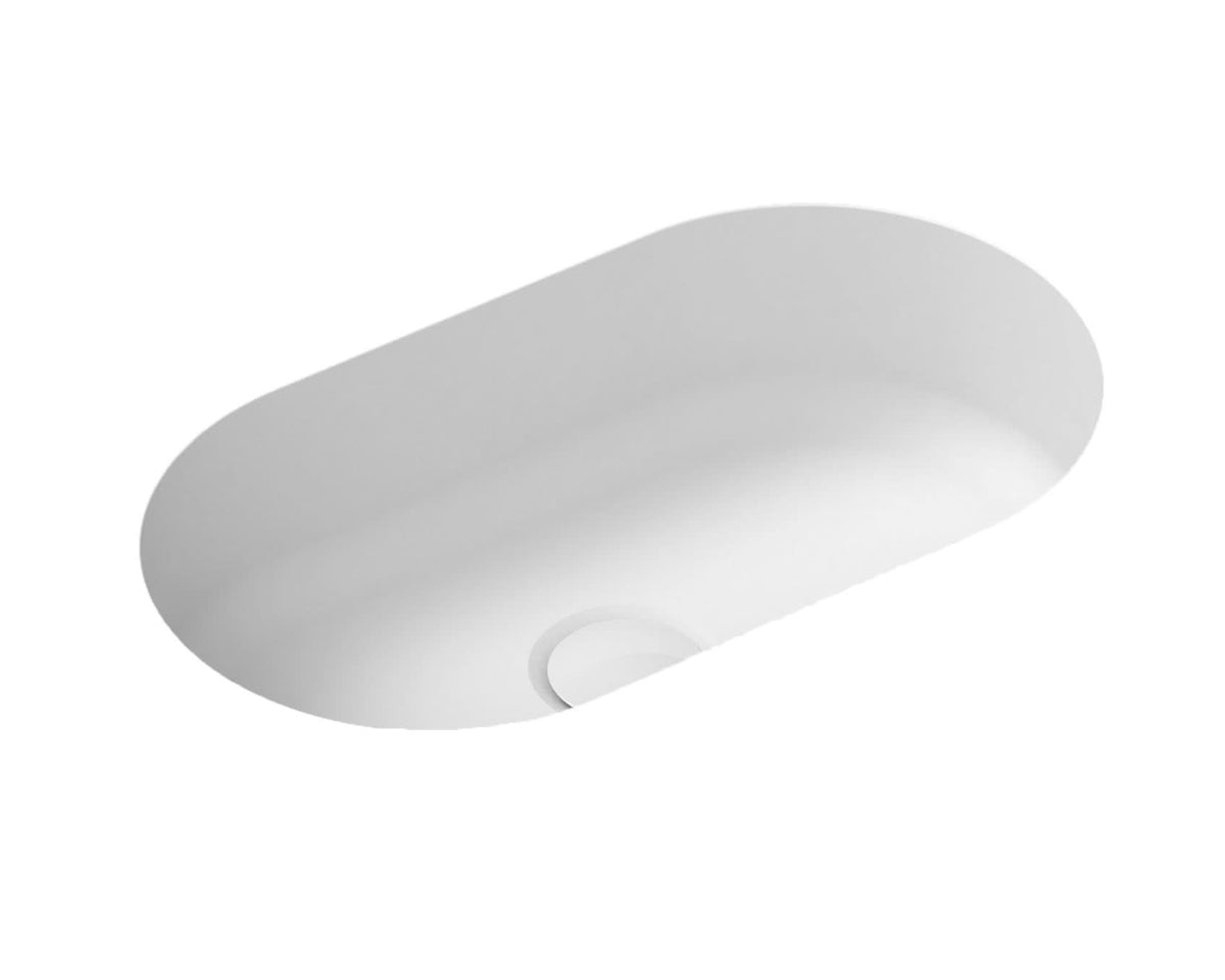 ADP Isla Solid Surface Under Counter / Inset Basin, Matte White