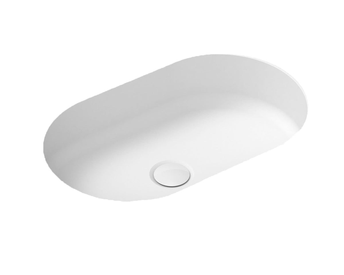 ADP Mila Solid Surface Under Counter / Inset Basin, Matte White