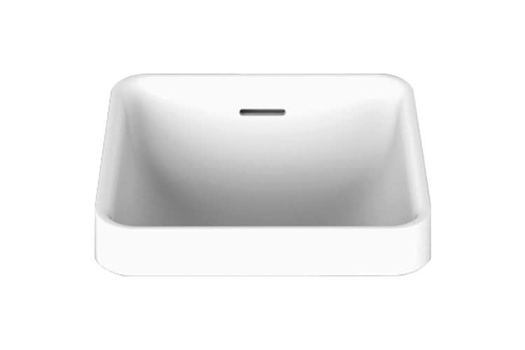 ADP Sava Solid Surface Semi-Inset Basin, Gloss White