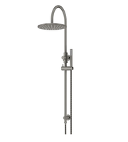 Meir 300mm Round Gooseneck Overhead Shower Set, Single Function Hand Shower, Shadow