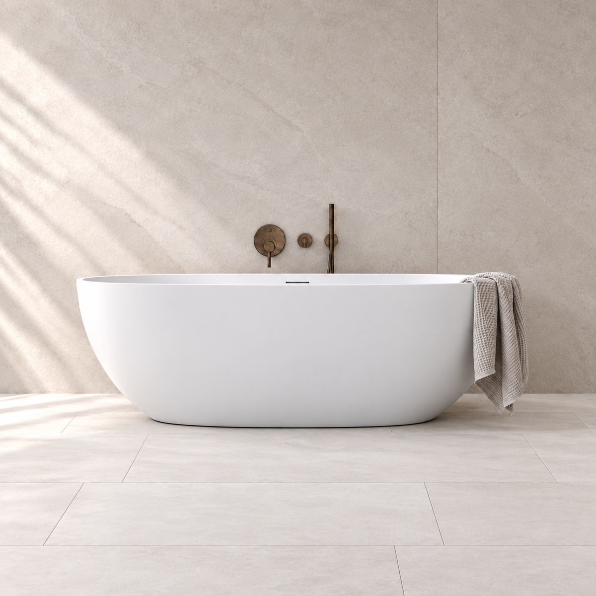 Cassa Design Egg Shape Freestanding Bath-Matte White
