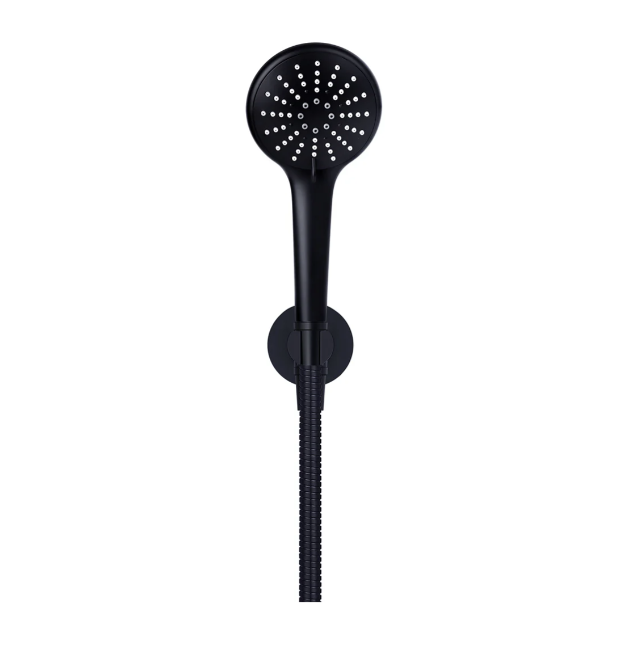 Meir Round Three Function Hand Shower on Fixed Bracket, Matte Black