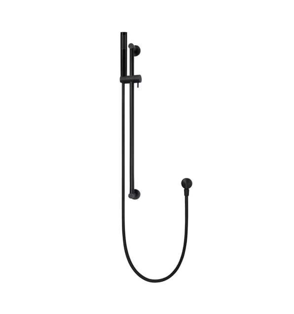 Meir Round Hand Shower on Rail Column, Matte Black