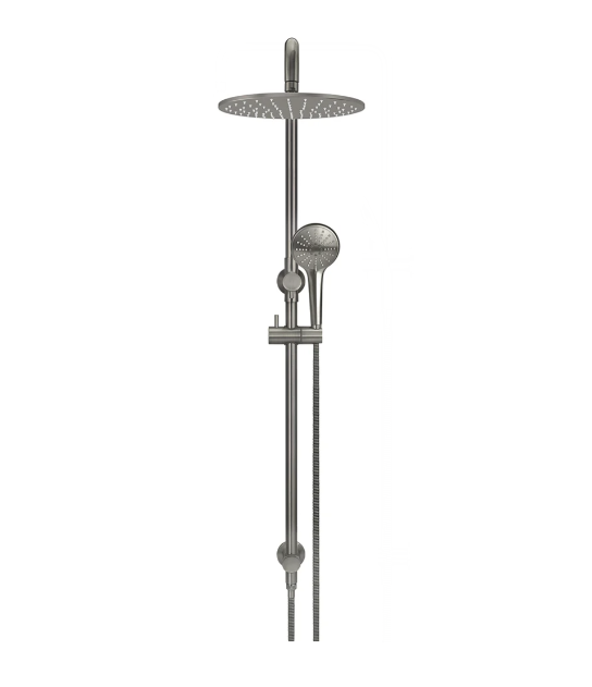 Meir Round Combination Shower Rail 300mm Rose, Three Function Hand Shower, Shadow