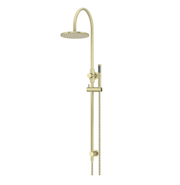 Meir 200mm Round Gooseneck Overhead Shower Set, Single Function Hand Shower, Tiger Bronze