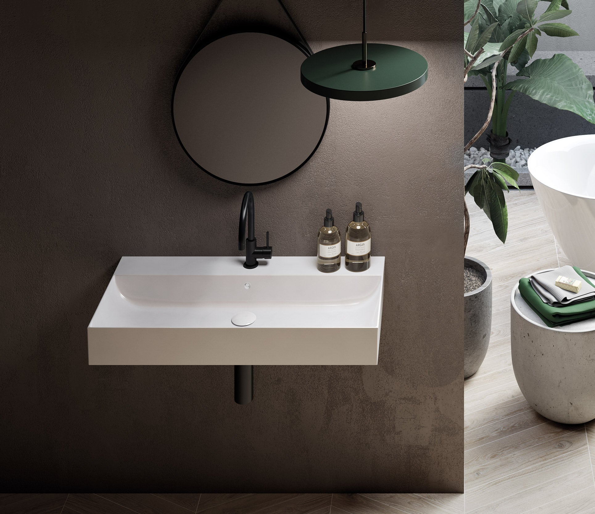 Studio Bagno Bahia 80 Bench/Wall Basin 3TH - Matte White