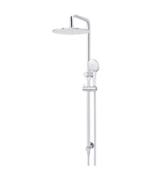 Meir Round Combination Shower Rail 300mm Rose, Three Function Hand Shower, Polished Chrome