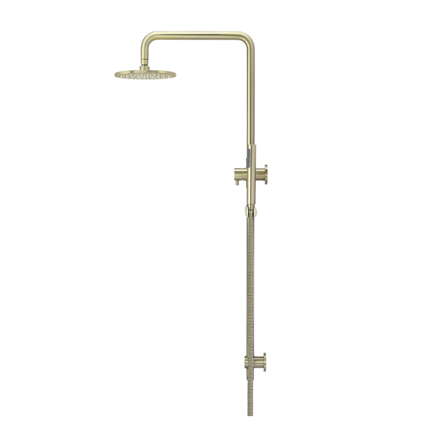 Meir Round Combination Shower Rail 200mm Rose, Single Function Hand Shower, Tiger Bronze