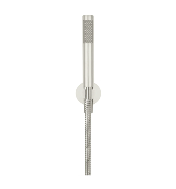 Meir Round Hand Shower on Fixed Bracket, Brushed Nickel