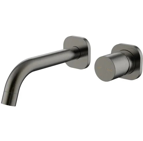 Millennium Cioso SQ Wall Basin Mixer W/Finesa Handle, Gun Metal