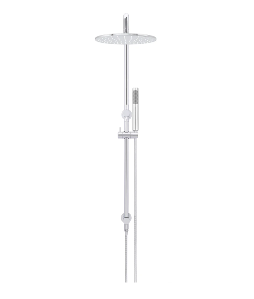 Meir Round Combination Shower Rail 300mm Rose, Single Function Hand Shower, Polished Chrome
