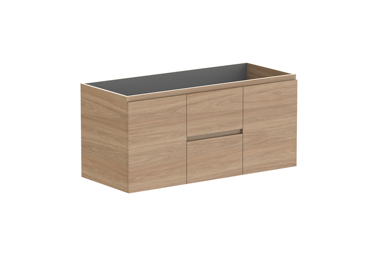 Adp Glacier Lite Door Drawer Twin Wall Hung Vanity 1200Mm No Top 1 - 1200mm - No Top - Double Bowl - Lite