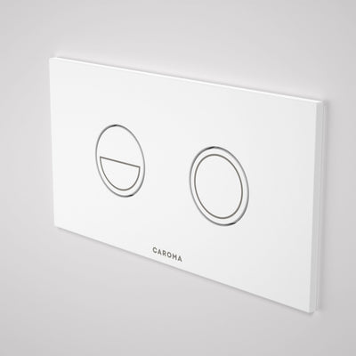 Caroma Invisi Series II Round Dual Flush Plate & Buttons (Metal) White Buttons, White Plate, White
