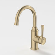 Caroma Riviere Gooseneck Basin Mixer, Brushed Brass