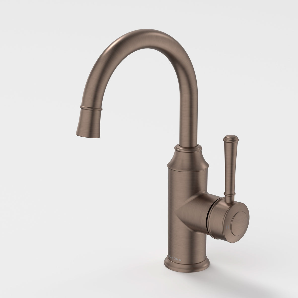 Caroma Riviere Gooseneck Basin Mixer, Brushed Bronze