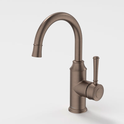 Caroma Riviere Gooseneck Basin Mixer, Brushed Bronze