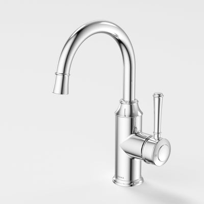 Caroma Riviere Gooseneck Basin Mixer, Chrome