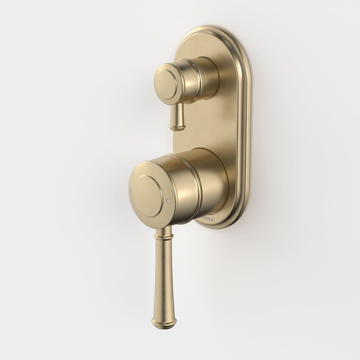 Caroma Riviere Bath/Shower Mixer with Diverter, Brushed Brass