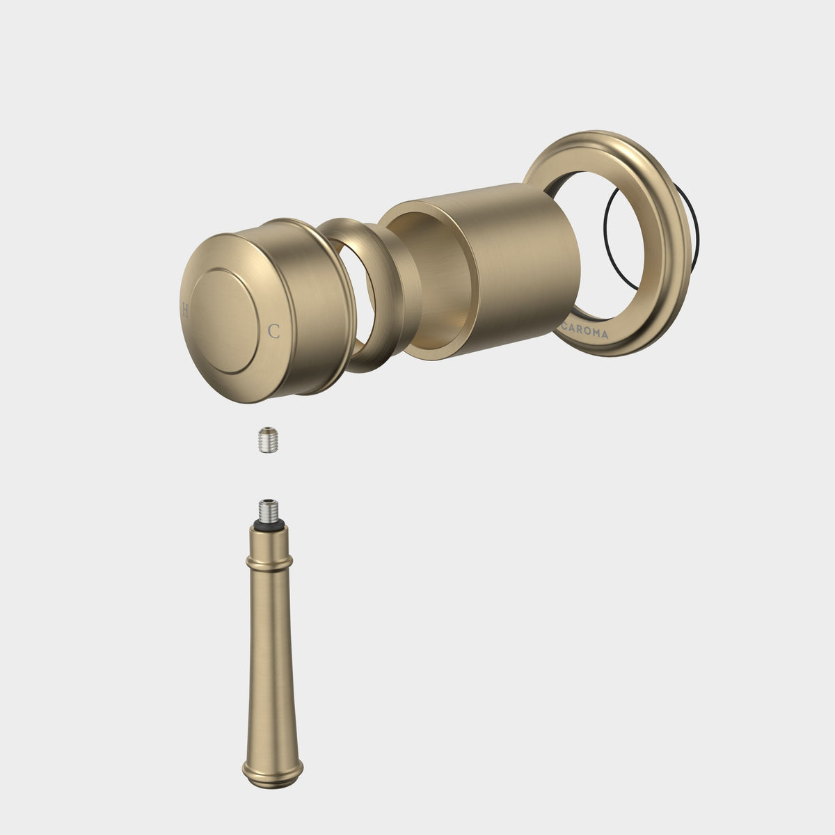 Caroma Riviere Bath/Shower Mixer - Trim Kit, Brushed Brass