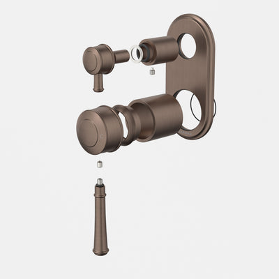 Caroma Riviere Bath/Shower Mixer with Diverter - Trim Kit, Brushed Bronze